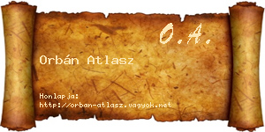 Orbán Atlasz névjegykártya
